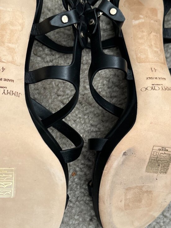 NWT NEW Jimmy Choo MONICA Black Metal Stud Sappy High Heel  Jimmy Choo MONICA Black Metal Stud Sappy High Heel Shoe Sandal Designer